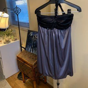 One  sequin strap bublle party dress